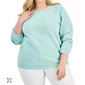 New Karen Scott 3X Crew Sweatshirt in Aqua Heather for Macys ready for Fall!